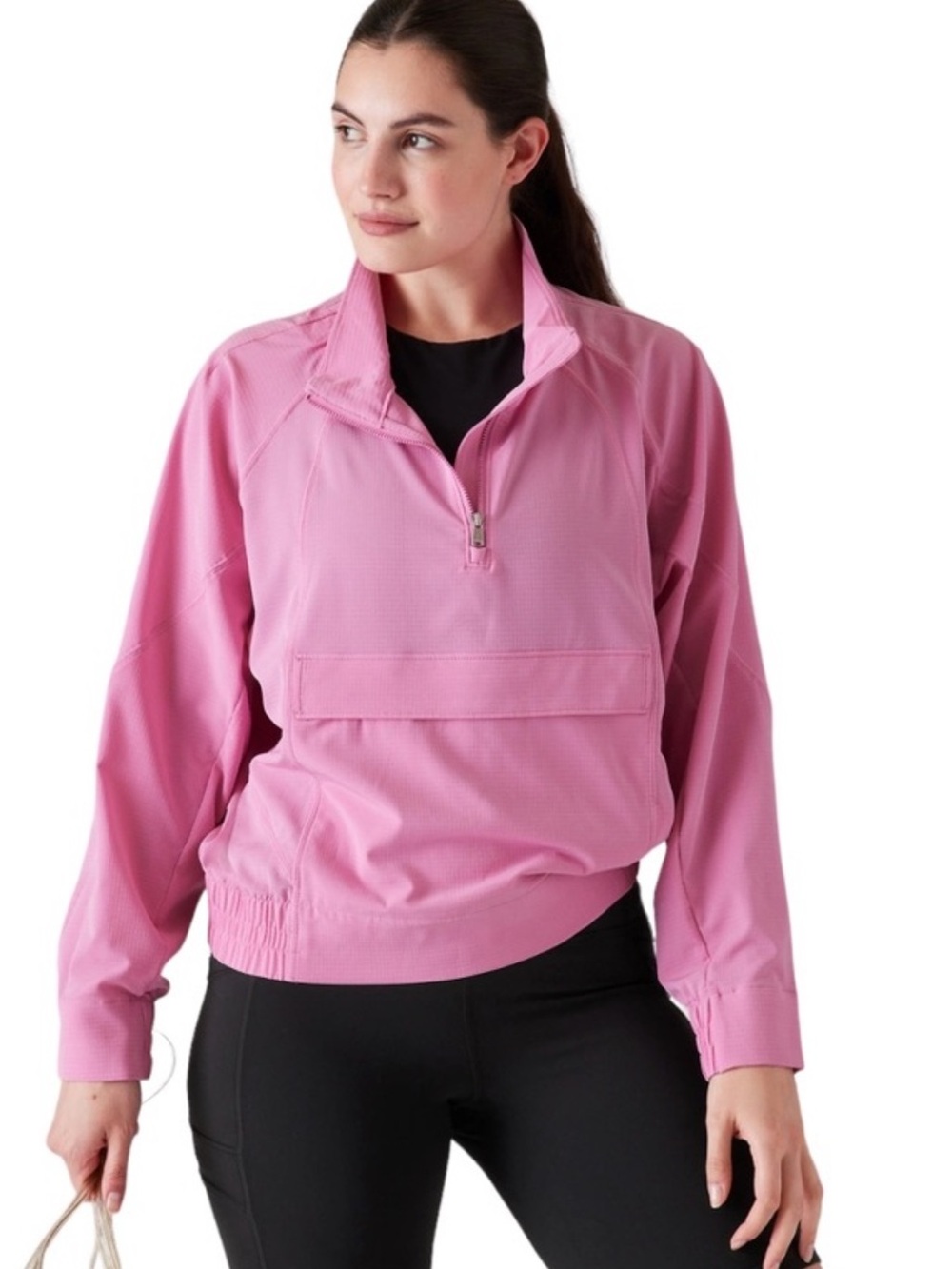Athleta Boundless Popover Jacket Size M casual athleisure Maritima Pink.    L14